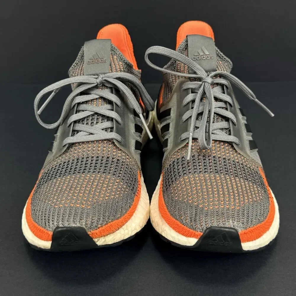 adidas UltraBoost 19 Men’s Size 9.5 Hi-Res Black Orange G27517 Running Shoes